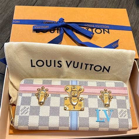 LOUIS VUITTON Damier Azur Summer Trunks Clemence Wallet 